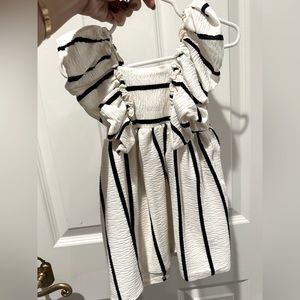 Zara Girls black and white stripped dress